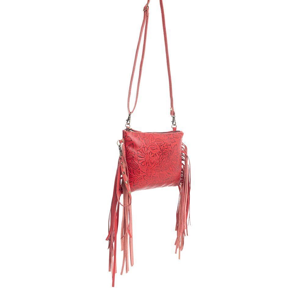 Shoulder Bag - Western Upcycled Leather Handbag Red o_o